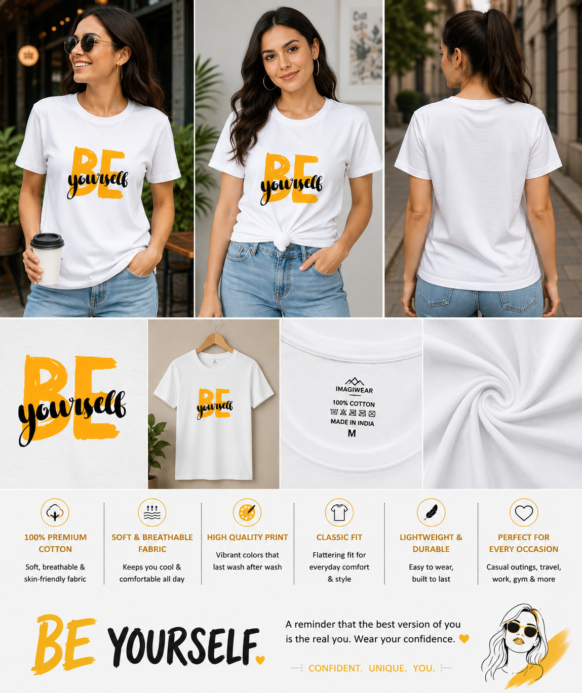 Be Yourself Women's Classic T-Shirt | Motivational Graphic Tee