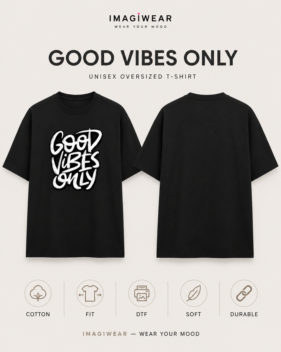 Good Vibes Only Regular Fit Graphic T-Shirt