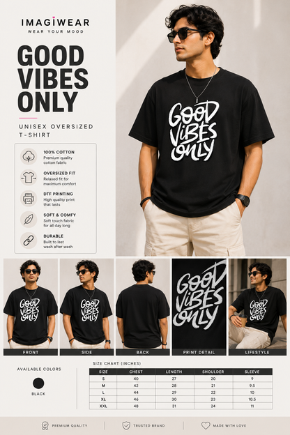 Good Vibes Only Regular Fit Graphic T-Shirt