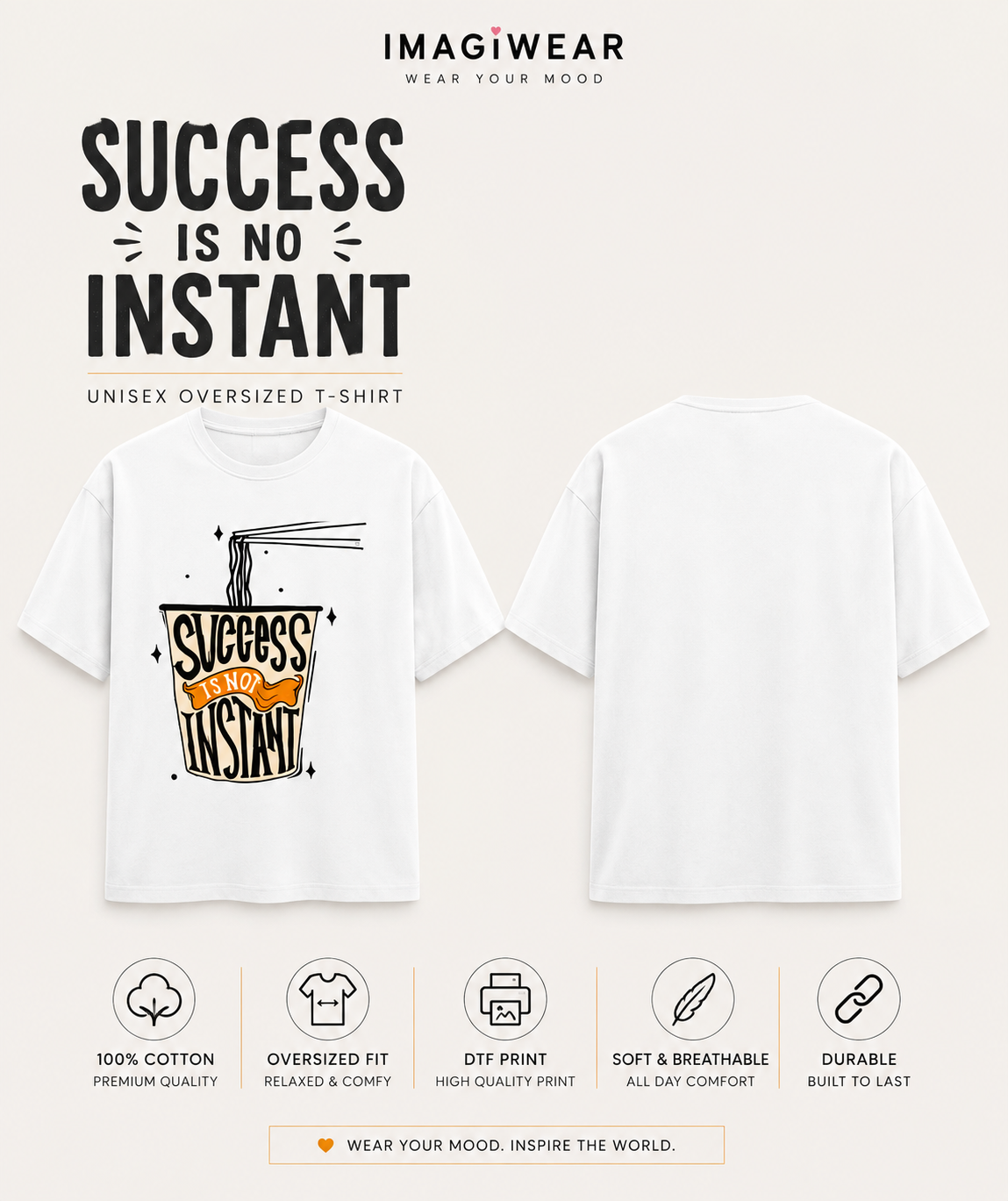 Success Is No Instant Regular Fit Graphic T-Shirt