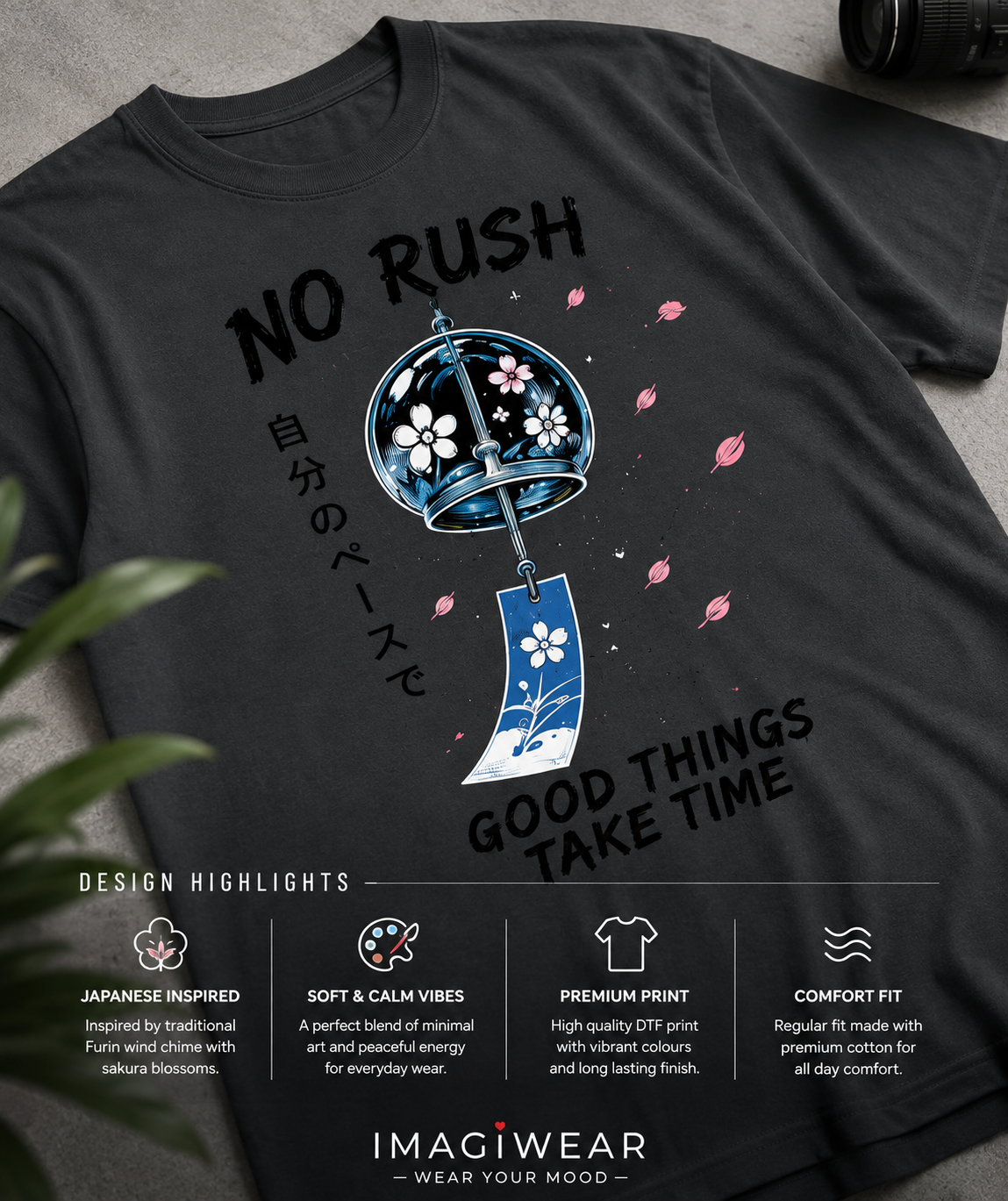 No Rush Good Things Take Time Regular Fit T-Shirt