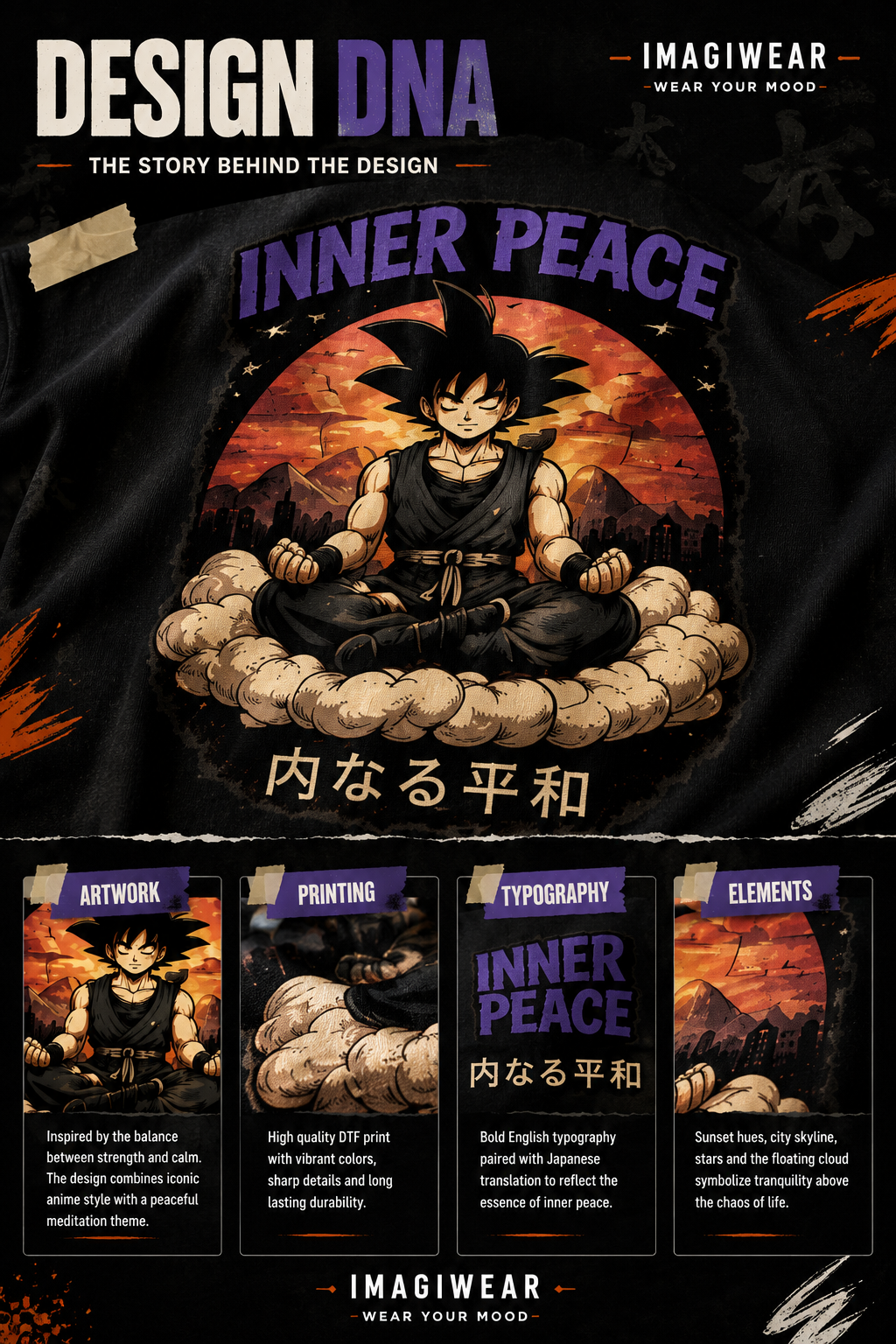 Inner Peace Meditation Regular Fit Graphic T-Shirt