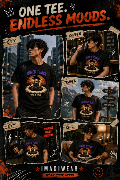 Inner Peace Meditation Regular Fit Graphic T-Shirt