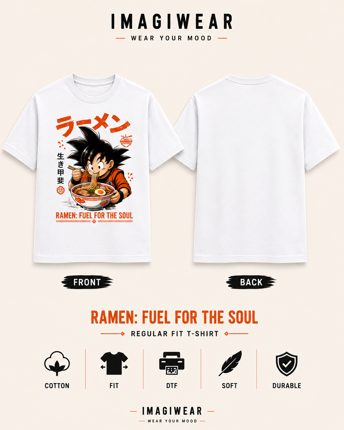 Ramen Fuel for the Soul Regular Fit T-Shirt