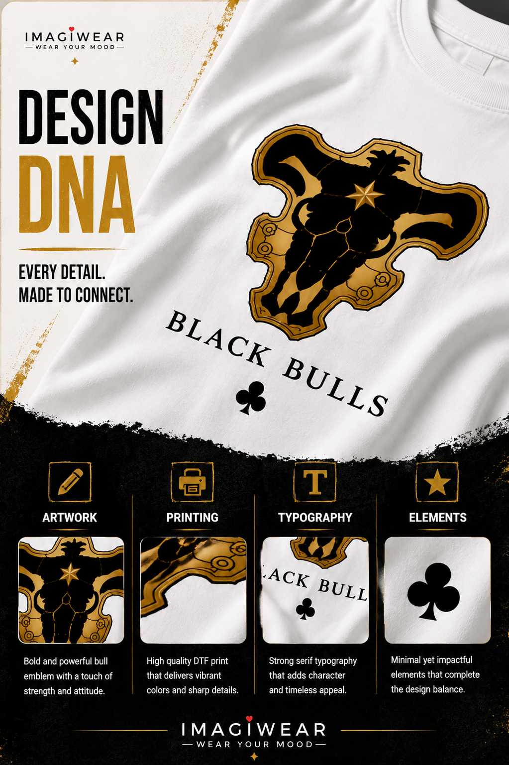 Black Bulls Anime Graphic Oversized T-Shirt – Unisex 240 GSM