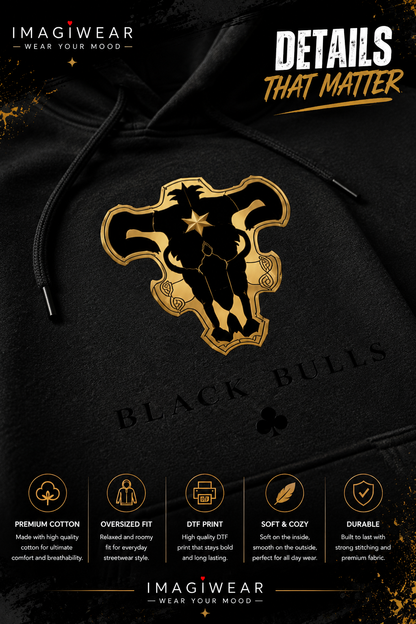 Black Bulls Anime Graphic Hoodie – Unisex 300 GSM