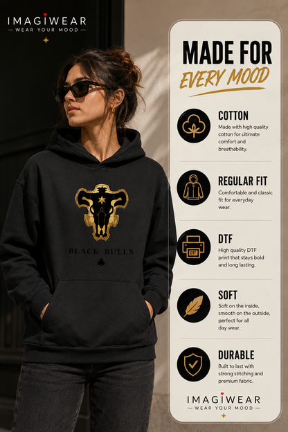 Black Bulls Anime Graphic Hoodie – Unisex 300 GSM