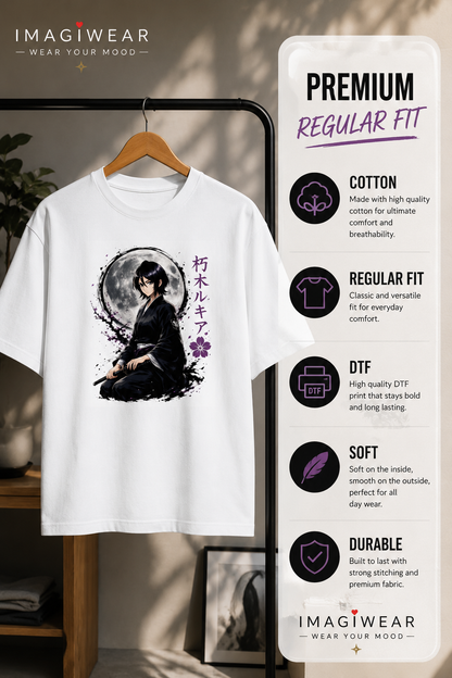 Rukia Moonlight Samurai Anime Oversized T-Shirt – Unisex 240 GSM