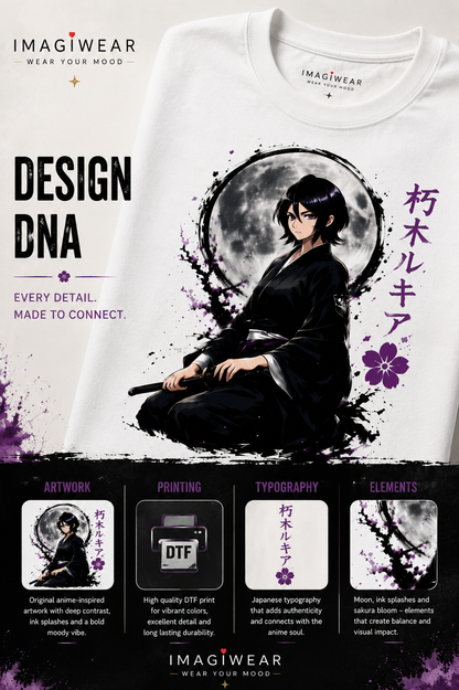 Rukia Moonlight Samurai Anime Oversized T-Shirt – Unisex 240 GSM