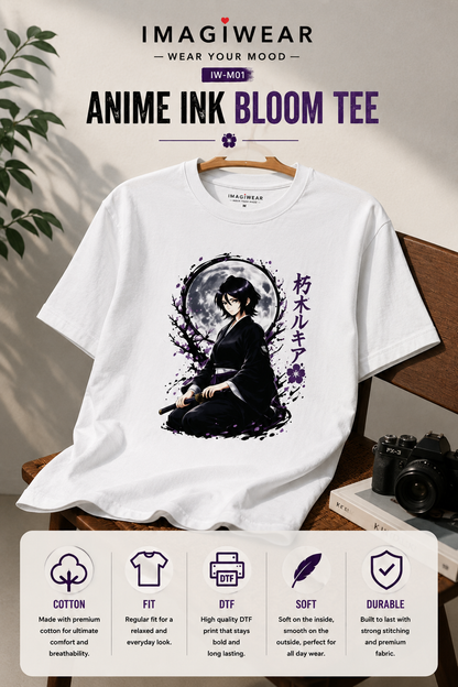 Rukia Moonlight Anime Graphic T-Shirt – Unisex Regular Fit 180 GSM