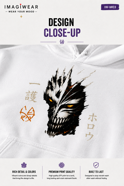 Hollow Anime Graphic Hoodie – Unisex Regular Fit 300 GSM