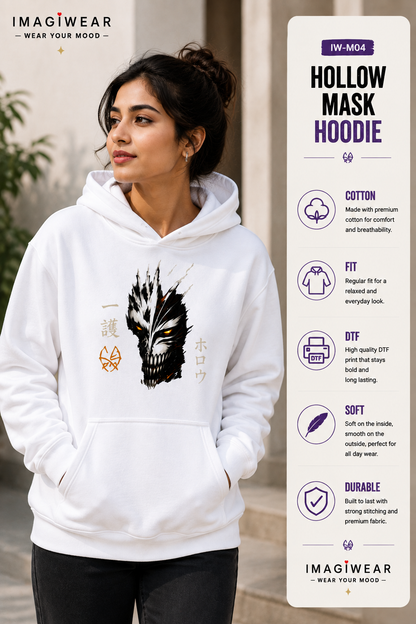 Hollow Anime Graphic Hoodie – Unisex Regular Fit 300 GSM