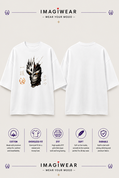 Hollow Anime Graphic Oversized T-Shirt – Unisex 240 GSM