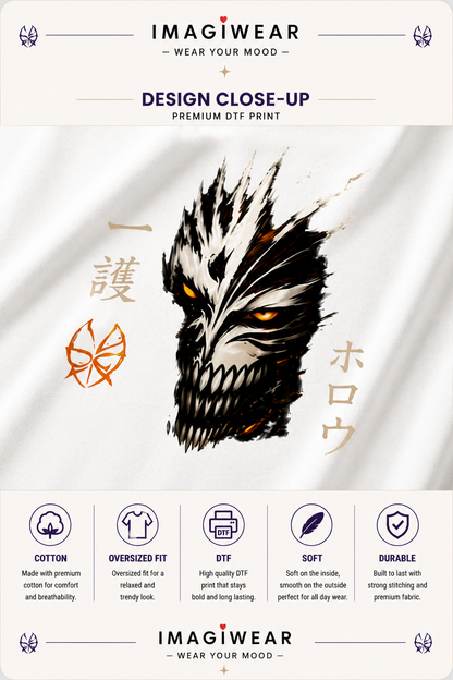Hollow Anime Graphic Oversized T-Shirt – Unisex 240 GSM