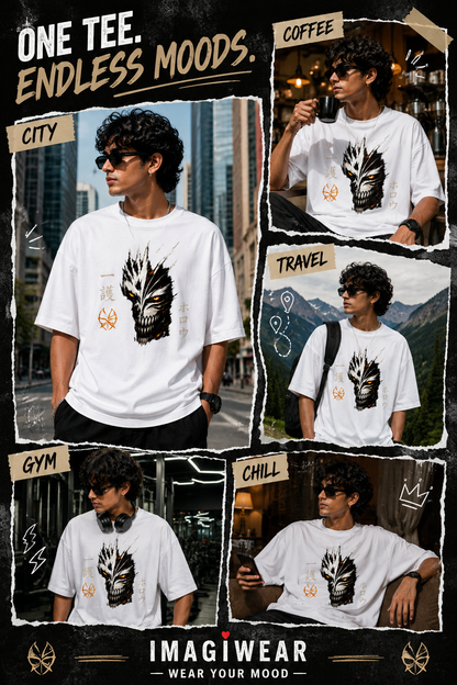 Hollow Anime Graphic Oversized T-Shirt – Unisex 240 GSM