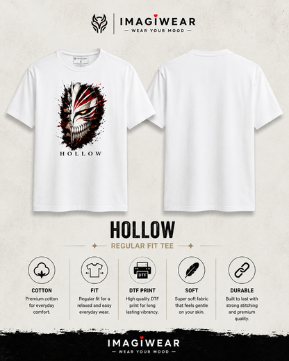 Hollow Mask Anime Graphic Tee – Unisex Regular Fit 180 GSM