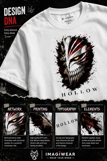 Hollow Mask Anime Graphic Tee – Unisex Regular Fit 180 GSM
