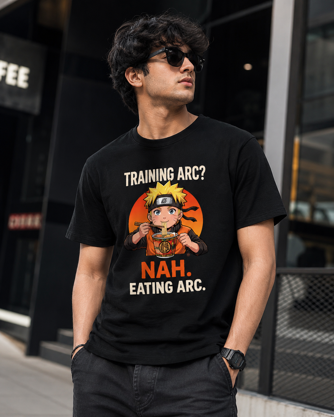 Anime Ramen Regular Fit T-Shirt – Training Arc? Nah. Eating Arc.