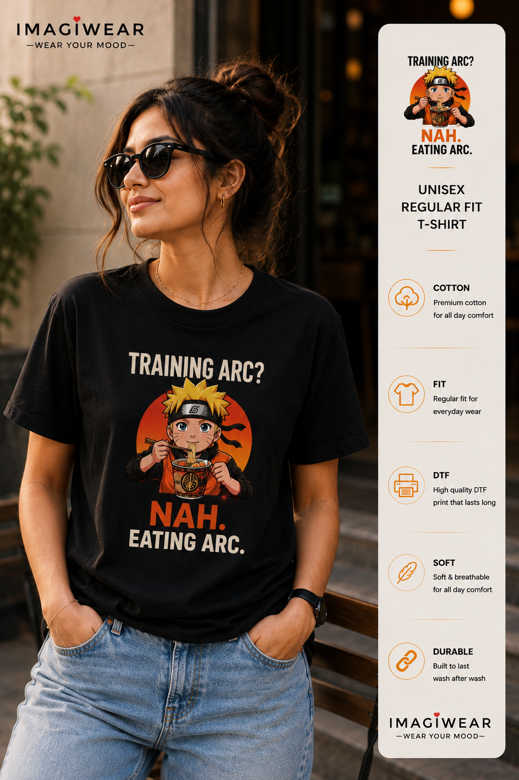 Anime Ramen Regular Fit T-Shirt – Training Arc? Nah. Eating Arc.