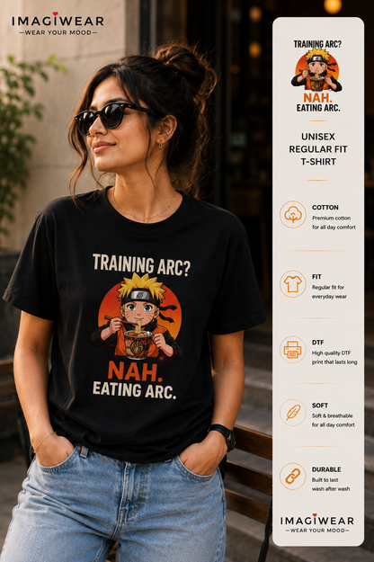 Anime Ramen Regular Fit T-Shirt – Training Arc? Nah. Eating Arc.