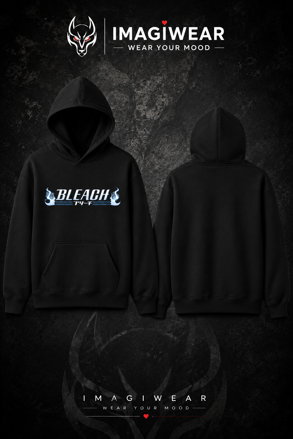 Bleach Anime Logo Graphic Hoodie – Unisex Regular Fit 300 GSM