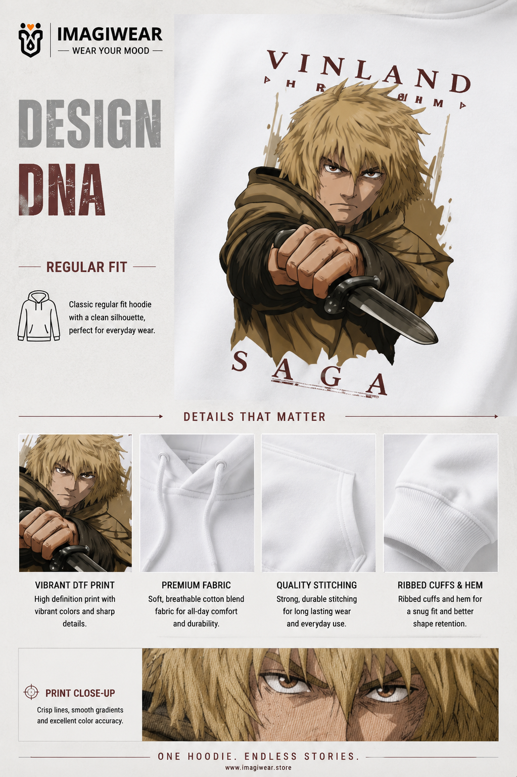 Thorfinn Karlsefni Vinland Saga Graphic Hoodie – Unisex Regular Fit 300 GSM