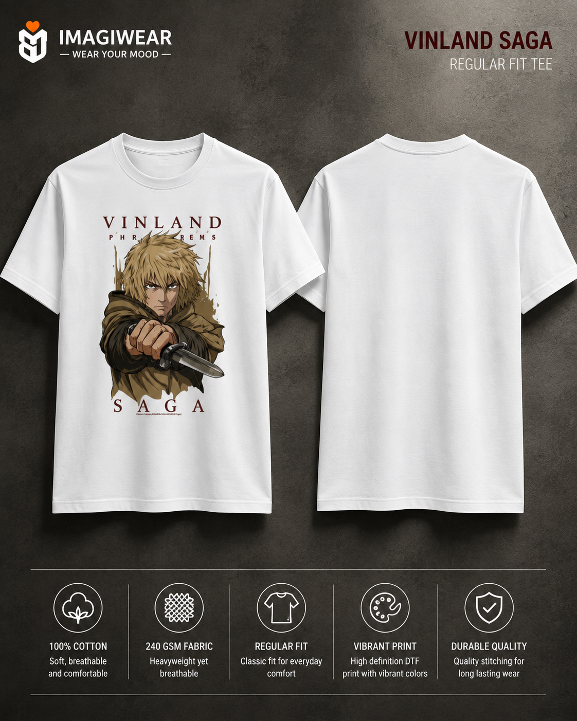 Thorfinn Karlsefni Vinland Saga T-Shirt – Unisex Regular Fit 180 GSM