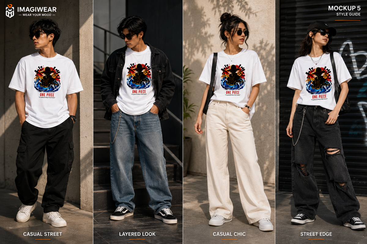 Monkey D. Luffy One Piece Ocean Graphic T-Shirt – Unisex Regular Fit 180 GSM
