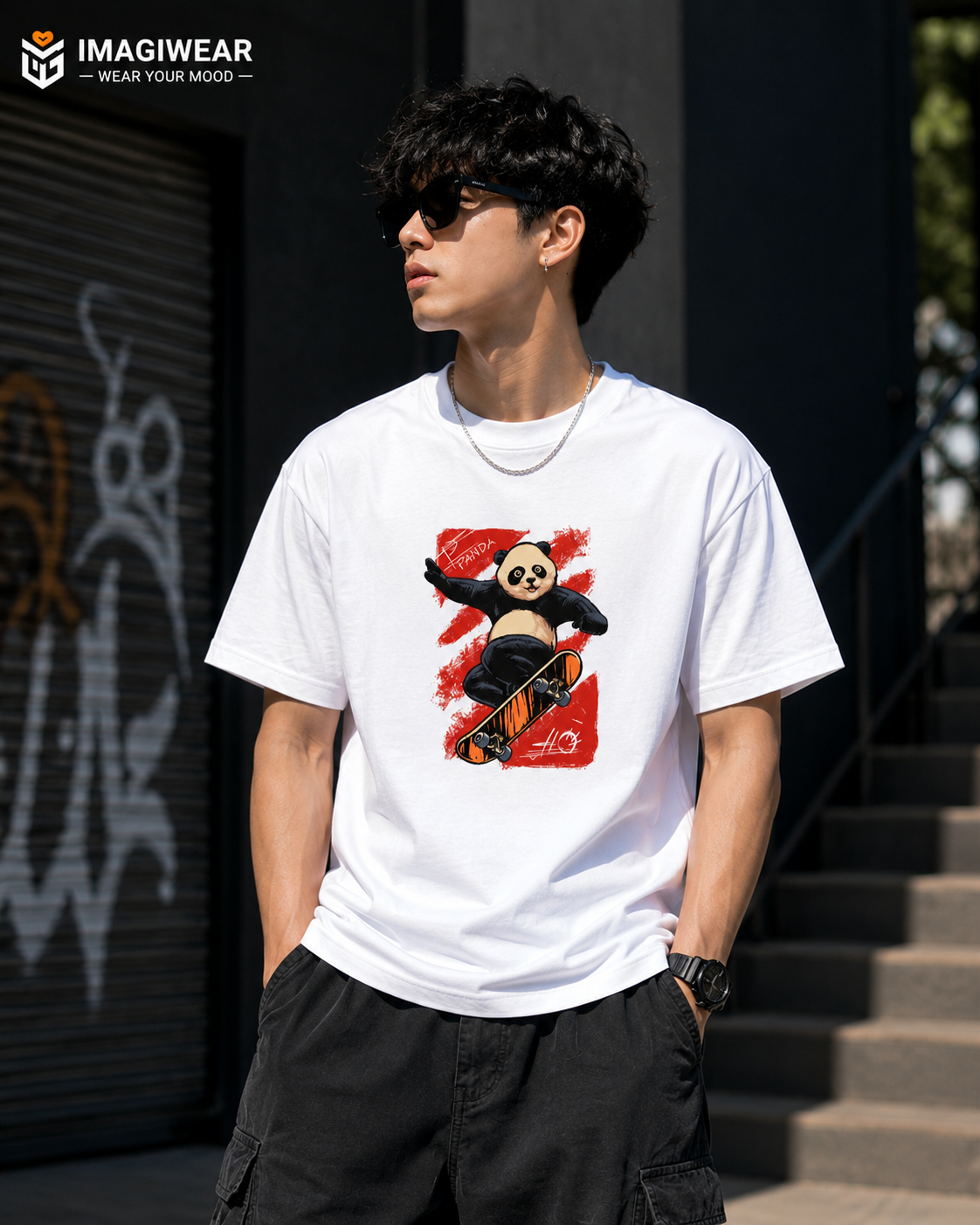 Po Panda Skateboard Graphic T-Shirt – Kung Fu Panda Inspired Unisex Regular Fit 180 GSM