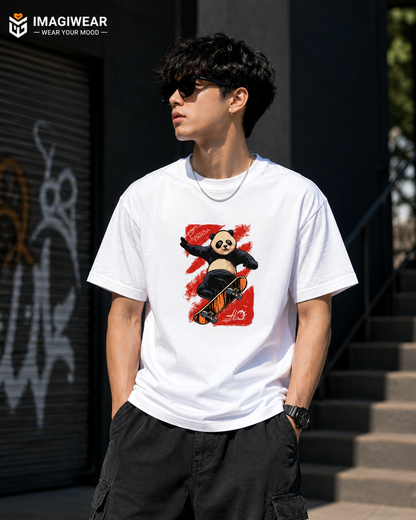 Po Panda Skateboard Graphic T-Shirt – Kung Fu Panda Inspired Unisex Regular Fit 180 GSM