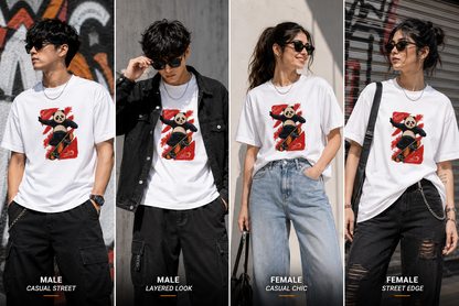 Po Panda Skateboard Graphic T-Shirt – Kung Fu Panda Inspired Unisex Regular Fit 180 GSM