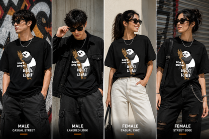Drunken Panda “Don’t Give Me More Wine” T-Shirt – Unisex Regular Fit 180 GSM