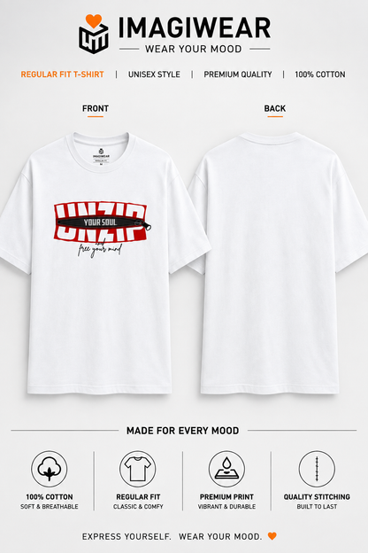 Unzip Your Soul Graphic T-Shirt – Unisex Regular Fit 180 GSM