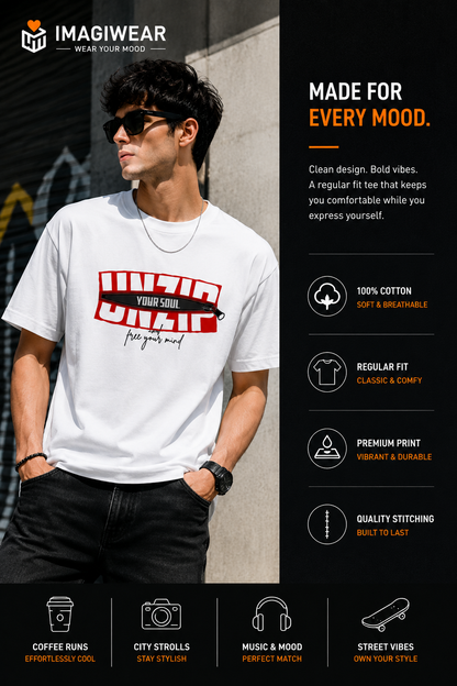 Unzip Your Soul Graphic T-Shirt – Unisex Regular Fit 180 GSM