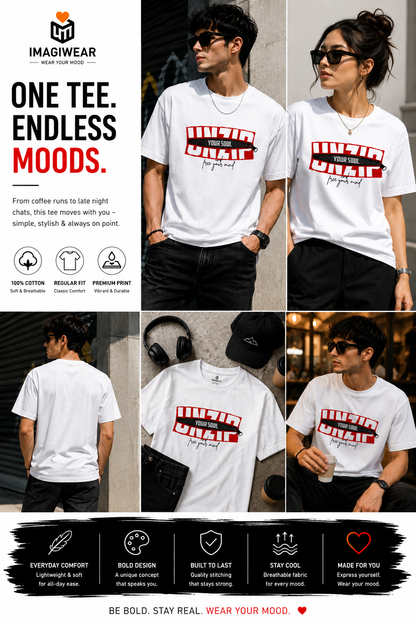 Unzip Your Soul Graphic T-Shirt – Unisex Regular Fit 180 GSM