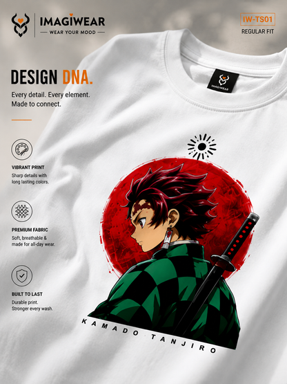 Tanjiro Kamado Sun Crest T-Shirt – Demon Slayer Anime Unisex Regular Fit 180 GSM