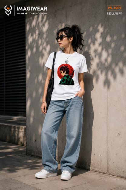Tanjiro Kamado Sun Crest T-Shirt – Demon Slayer Anime Unisex Regular Fit 180 GSM