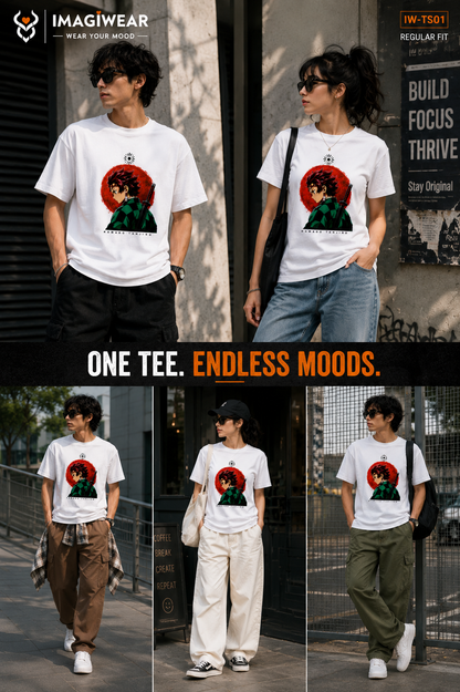 Tanjiro Kamado Sun Crest T-Shirt – Demon Slayer Anime Unisex Regular Fit 180 GSM