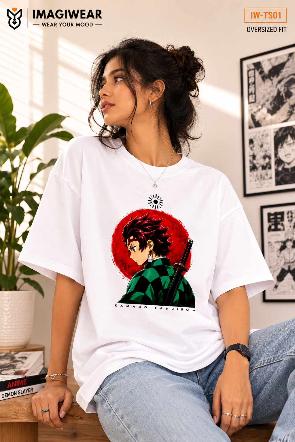 Tanjiro Kamado Sun Crest Oversized T-Shirt – Demon Slayer Anime Unisex 240 GSM