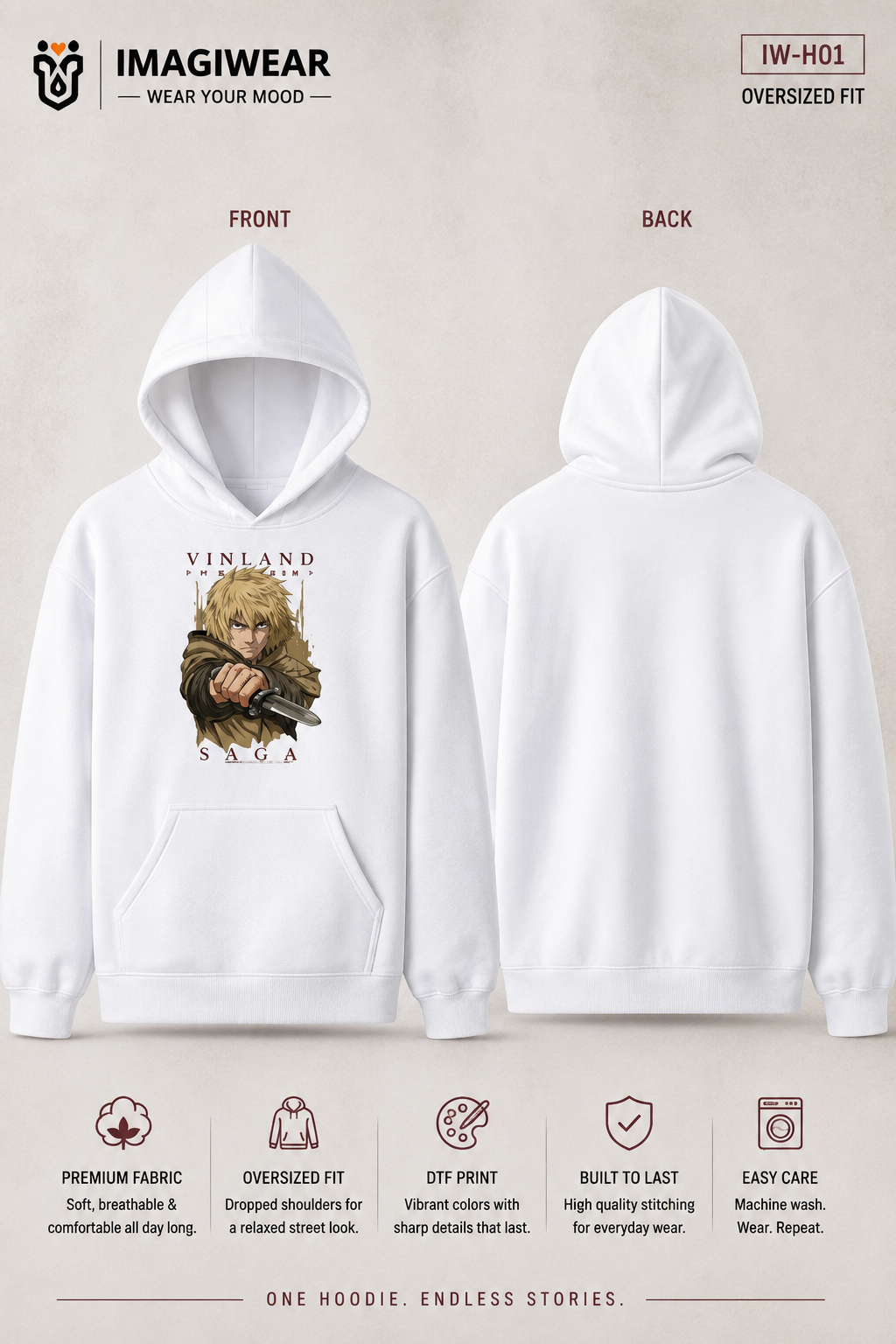 Thorfinn Karlsefni Vinland Saga Graphic Hoodie – Unisex Regular Fit 300 GSM