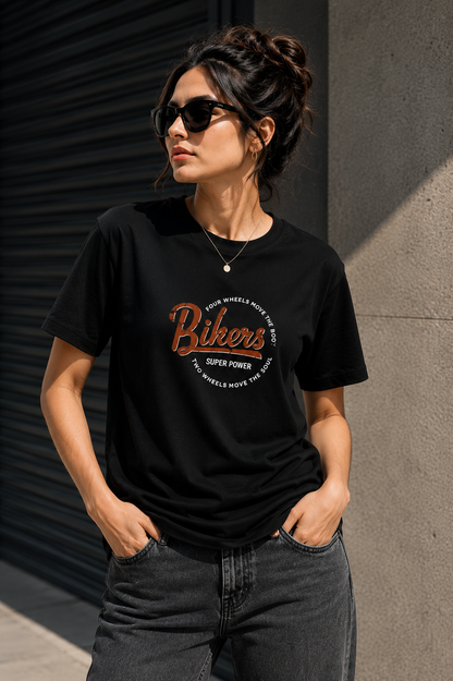 Bikers Super Power Graphic T-Shirt – Unisex Regular Fit 180 GSM
