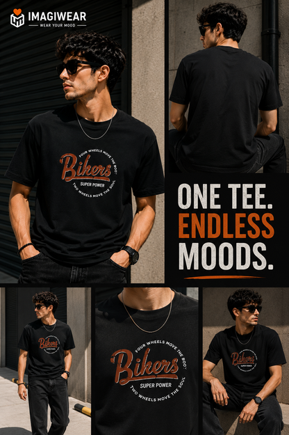 Bikers Super Power Graphic T-Shirt – Unisex Regular Fit 180 GSM