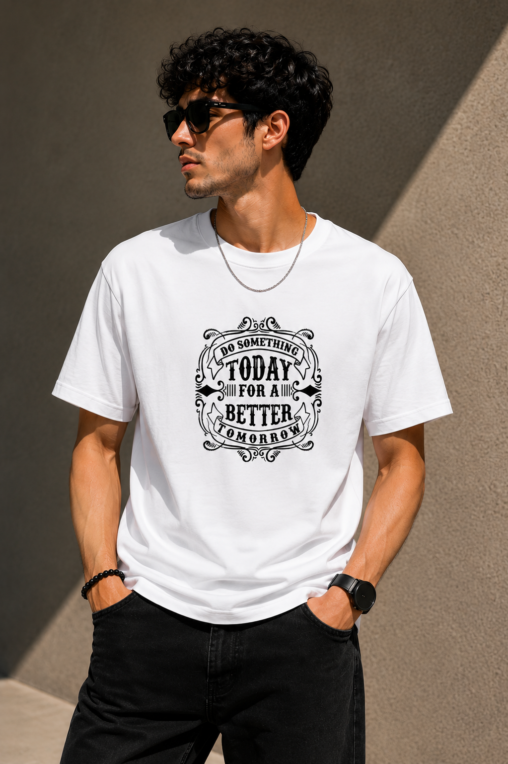 Do Something Today T-Shirt – Better Tomorrow Motivational Graphic | Unisex Regular Fit 180 GSM
