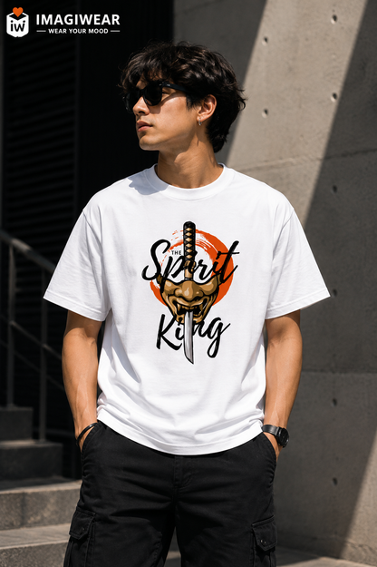 The Spirit King Samurai Graphic T-Shirt – Japanese Warrior Graphic | Unisex Regular Fit 180 GSM