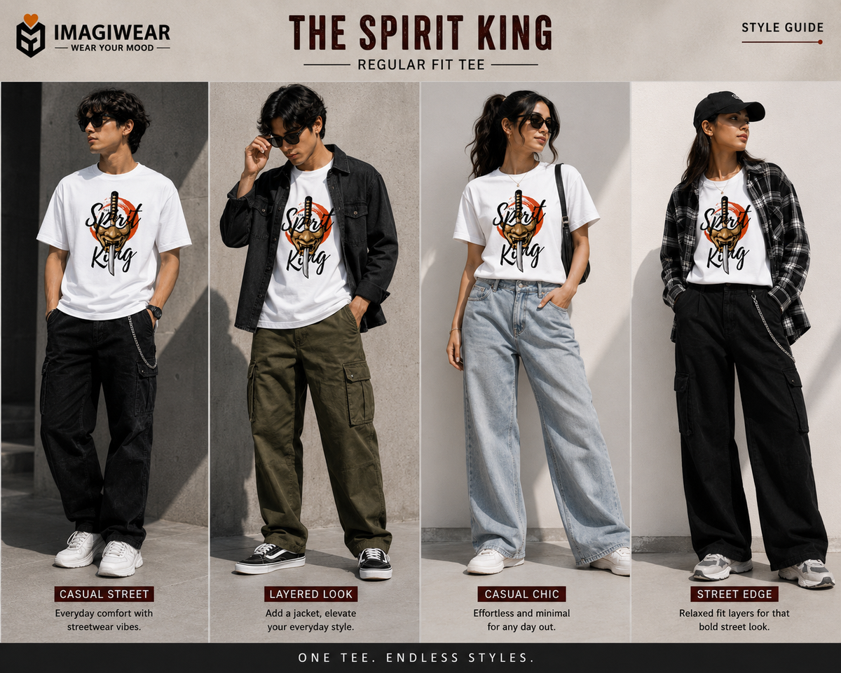 The Spirit King Samurai Graphic T-Shirt – Japanese Warrior Graphic | Unisex Regular Fit 180 GSM