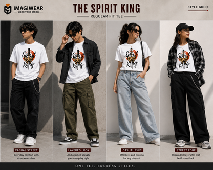 The Spirit King Samurai Graphic T-Shirt – Japanese Warrior Graphic | Unisex Regular Fit 180 GSM