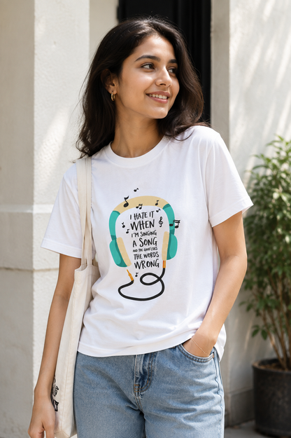 I Hate It When I’m Singing a Song T-Shirt – Funny Music Graphic | Unisex Regular Fit
