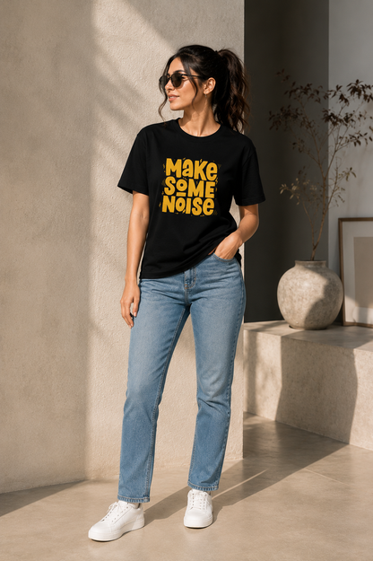 Make Some Noise Bold Graphic Regular Fit T-Shirt