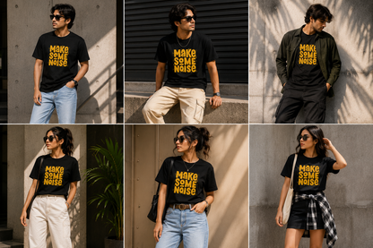 Make Some Noise Bold Graphic Regular Fit T-Shirt