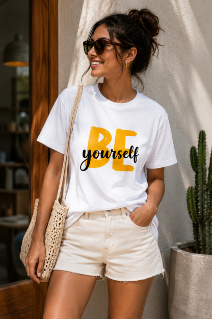Be Yourself Brush Lettering | Regular Fit Unisex Graphic T-Shirt